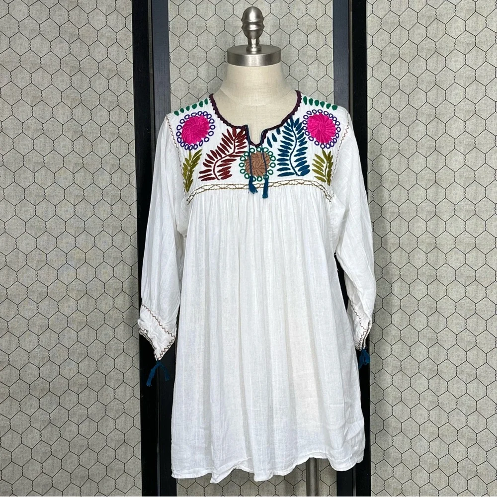 Allegra Luca Embroidered Handmade Blouse - Picture 1 of 13